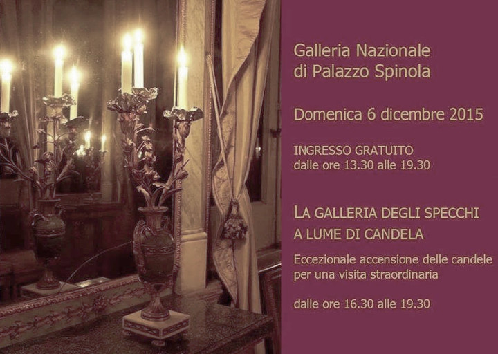 Palazzo Spinola di Pellicceria, la Galleria degli specchi a lume di candela
